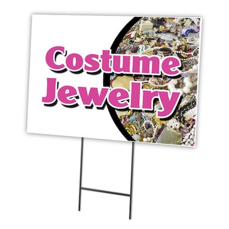 Signmission Costume Jewelry Yard Sign & Stake outdoor plastic coroplast window, C-1824-DS-Costume Jewelry C-1824-DS-Costume Jewelry